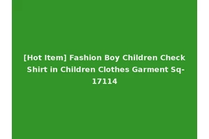 [Hot Item] Fashion Boy Children Check Shirt in Children Clothes Garment Sq-17114