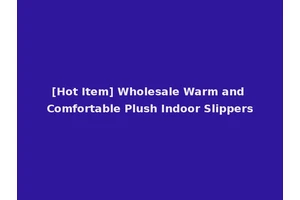 [Hot Item] Wholesale Warm and Comfortable Plush Indoor Slippers