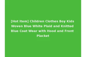 [Hot Item] Children Clothes Boy Kids Woven Blue White Plaid and Knitted Blue Coat Wear with Hood and Front Placket