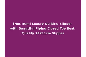 [Hot Item] Luxury Quilting Slipper with Beautiful Piping Closed Toe Best Quality 28X11cm Slipper