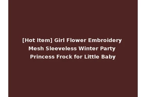 [Hot Item] Girl Flower Embroidery Mesh Sleeveless Winter Party Princess Frock for Little Baby