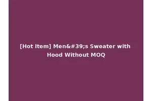 [Hot Item] Men's Sweater with Hood Without MOQ