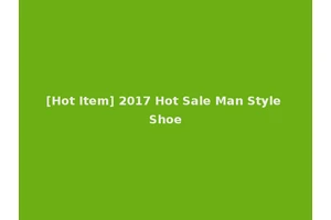 [Hot Item] 2017 Hot Sale Man Style Shoe