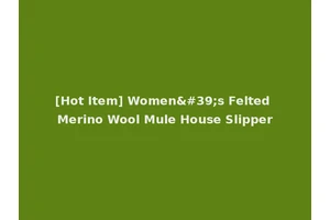 [Hot Item] Women's Felted Merino Wool Mule House Slipper