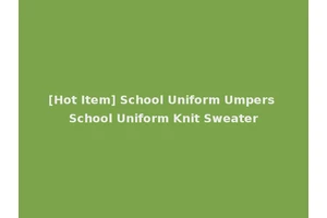 [Hot Item] School Uniform Umpers School Uniform Knit Sweater