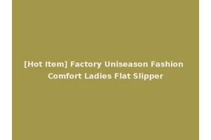 [Hot Item] Factory Uniseason Fashion Comfort Ladies Flat Slipper