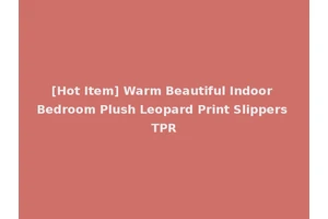 [Hot Item] Warm Beautiful Indoor Bedroom Plush Leopard Print Slippers TPR