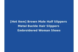 [Hot Item] Brown Male Half Slippers Metal Buckle Hair Slippers Embroidered Woman Shoes
