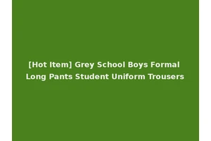 [Hot Item] Grey School Boys Formal Long Pants Student Uniform Trousers