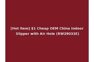 [Hot Item] $1 Cheap OEM China Indoor Slipper with Air Hole (RW29033E)