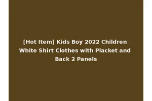 [Hot Item] Kids Boy 2022 Children White Shirt Clothes with Placket and Back 2 Panels