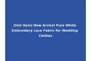 [Hot Item] New Arrival Pure White Embroidery Lace Fabric for Wedding Clothes