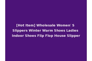 [Hot Item] Wholesale Women′ S Slippers Winter Warm Shoes Ladies Indoor Shoes Flip Flop House Slipper