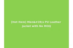 [Hot Item] Men's PU Leather Jacket with No MOQ