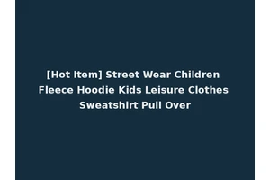 [Hot Item] Street Wear Children Fleece Hoodie Kids Leisure Clothes Sweatshirt Pull Over