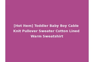 [Hot Item] Toddler Baby Boy Cable Knit Pullover Sweater Cotton Lined Warm Sweatshirt