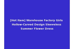 [Hot Item] Warehouse Factory Girls Hollow-Carved Design Sleeveless Summer Flower Dress