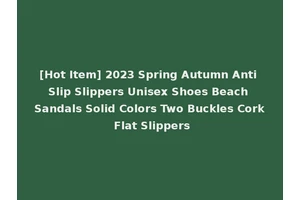 [Hot Item] 2023 Spring Autumn Anti Slip Slippers Unisex Shoes Beach Sandals Solid Colors Two Buckles Cork Flat Slippers
