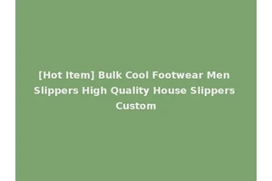 [Hot Item] Bulk Cool Footwear Men Slippers High Quality House Slippers Custom