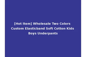 [Hot Item] Wholesale Two Colors Custom Elasticband Soft Cotton Kids Boys Underpants