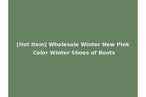 [Hot Item] Wholesale Winter New Pink Color Winter Shoes of Boots