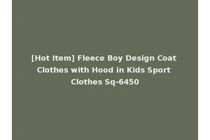 [Hot Item] Fleece Boy Design Coat Clothes with Hood in Kids Sport Clothes Sq-6450