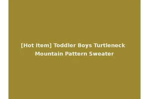 [Hot Item] Toddler Boys Turtleneck Mountain Pattern Sweater