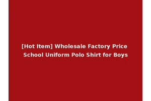 [Hot Item] Wholesale Factory Price School Uniform Polo Shirt for Boys
