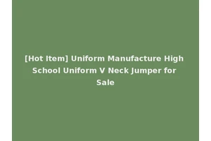 [Hot Item] Uniform Manufacture High School Uniform V Neck Jumper for Sale