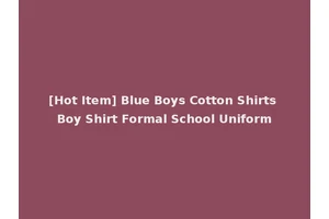 [Hot Item] Blue Boys Cotton Shirts Boy Shirt Formal School Uniform