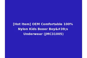 [Hot Item] OEM Comfortable 100% Nylon Kids Boxer Boy's Underwear (JMC31005)
