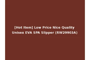 [Hot Item] Low Price Nice Quality Unisex EVA SPA Slipper (RW29903A)