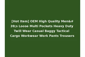 [Hot Item] OEM High Quality Men's Loose Multi Pockets Heavy Duty Twill Wear Casual Baggy Tactical Cargo Workwear Work Pants Trousers