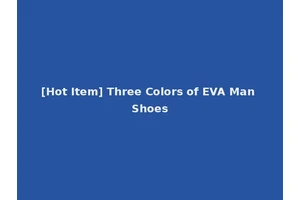 [Hot Item] Three Colors of EVA Man Shoes