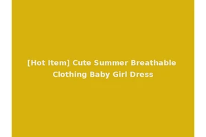 [Hot Item] Cute Summer Breathable Clothing Baby Girl Dress