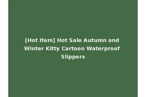[Hot Item] Hot Sale Autumn and Winter Kitty Cartoon Waterproof Slippers
