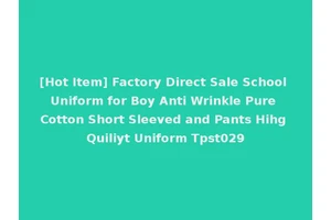 [Hot Item] Factory Direct Sale School Uniform for Boy Anti Wrinkle Pure Cotton Short Sleeved and Pants Hihg Quiliyt Uniform Tpst029