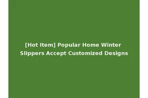[Hot Item] Popular Home Winter Slippers Accept Customized Designs