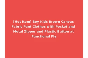 [Hot Item] Boy Kids Brown Canvas Fabric Pant Clothes with Pocket and Metal Zipper and Plastic Button at Functional Fly