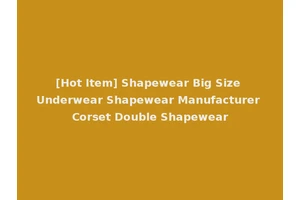 [Hot Item] Shapewear Big Size Underwear Shapewear Manufacturer Corset Double Shapewear