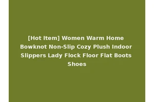[Hot Item] Women Warm Home Bowknot Non-Slip Cozy Plush Indoor Slippers Lady Flock Floor Flat Boots Shoes