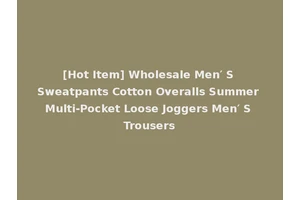 [Hot Item] Wholesale Men′ S Sweatpants Cotton Overalls Summer Multi-Pocket Loose Joggers Men′ S Trousers