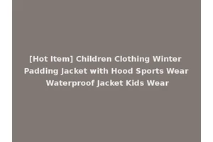 [Hot Item] Children Clothing Winter Padding Jacket with Hood Sports Wear Waterproof Jacket Kids Wear