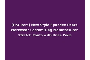 [Hot Item] New Style Spandex Pants Workwear Costomizing Manufacturer Stretch Pants with Knee Pads