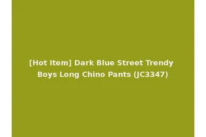 [Hot Item] Dark Blue Street Trendy Boys Long Chino Pants (JC3347)