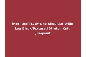 [Hot Item] Lady One Shoulder Wide Leg Black Textured Stretch Knit Jumpsuit
