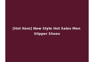[Hot Item] New Style Hot Sales Men Slipper Shoes