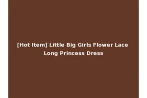 [Hot Item] Little Big Girls Flower Lace Long Princess Dress