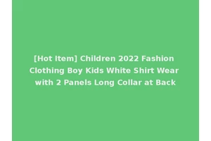 [Hot Item] Children 2022 Fashion Clothing Boy Kids White Shirt Wear with 2 Panels Long Collar at Back