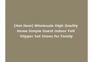 [Hot Item] Wholesale High Quality Home Simple Guest Indoor Felt Slipper Set Shoes for Family